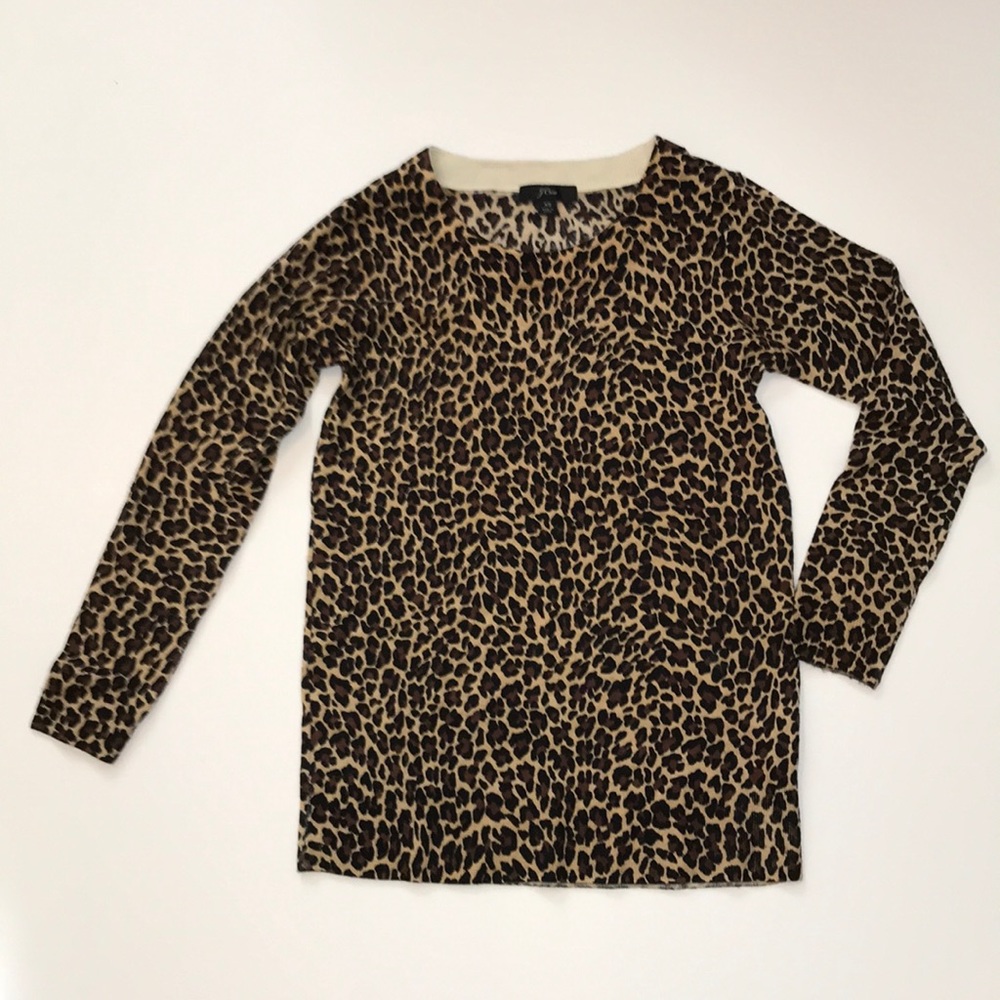 J.Crew Leopard Sweater. Lightweight wool. Size XS